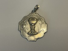Lovely Irish Sterling Silver Holy Communion Medal by JMCo Dublin 1967