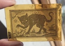 Stained glass Witches Cat