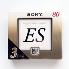 Sony MiniDisc ES Recordable Japan MD Blank Digital Audio HR Discs 3 Pack 80 Min