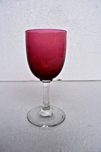 Vintage cranberry glass wine - cranberry,