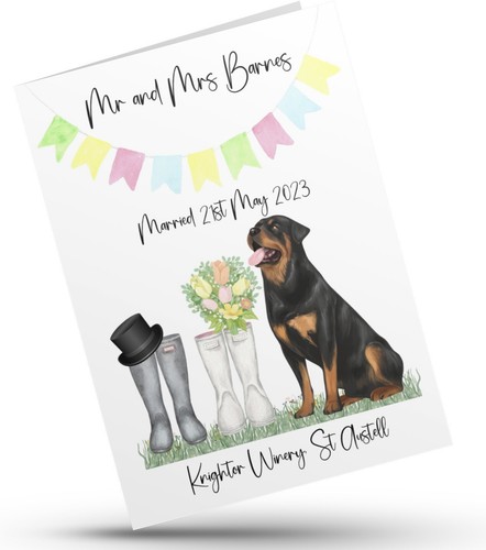 Dog wedding card - card, rottweiler