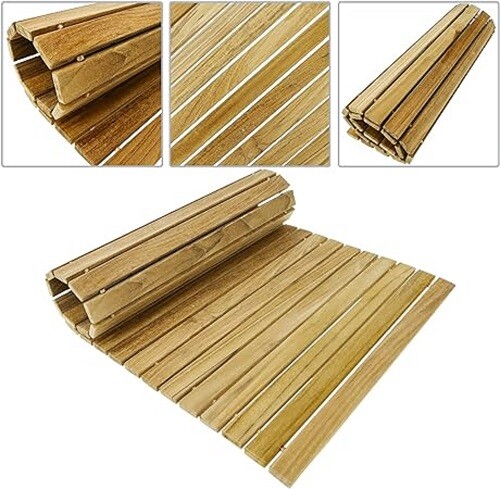 Bamboo wood bath - mat, able