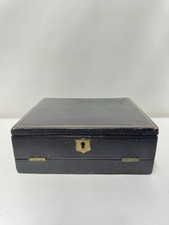  Antique Leather-Covered Writing Box – 19th/ Early 20th Century Stationery Slope