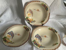 John Maddock & sons Ltd Royal Ivory Art Deco Antique 3 bowls.