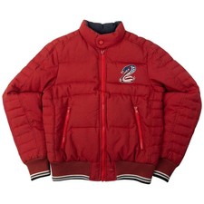 Hysteric Glamour Women's Red Puffer Jacket L Embroidered Zip Closure