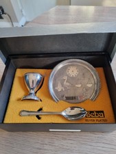 Seba Silver Plated Baby Gift Set . Plate , Egg Cup And Spoon