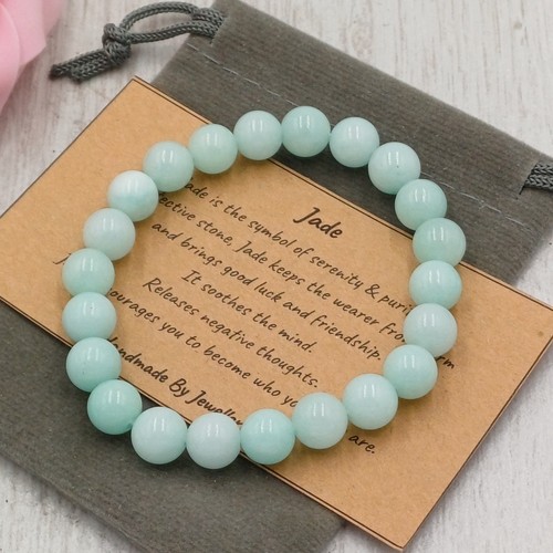 Jade bracelet stretch fit - bracelet,