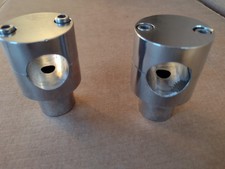 Harley Davidson Chromed Alloy 1" Handlebar Risers Clamps "PAIR" (73mm in height)