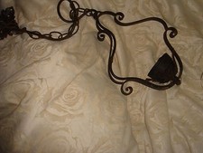 vintage antique black wrought cast iron ceiling light lamp cottage shabby chic