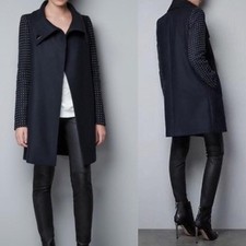 Zara Woman Navy Blue Wool