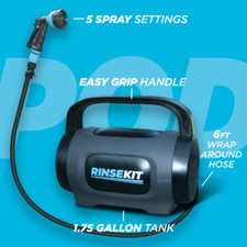 Portable Shower, Rinsekit POD, Wash Dogs,  Wetsuits, Sand, Surf, Bikes