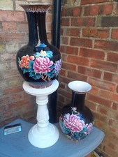 Attractive large vase  planter flower display tall floral print vase Oriental?