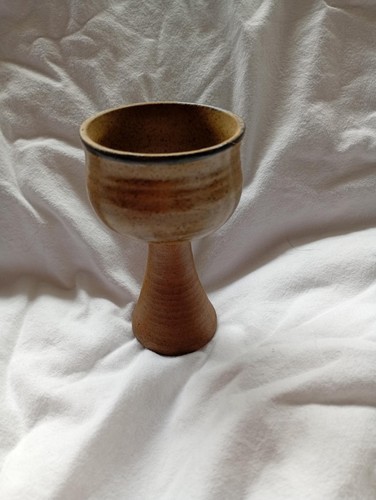 Vintage studio pottery goblet - studio,