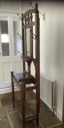 Antique wooden hall stand with - antique,