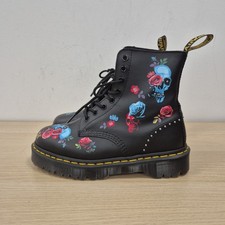 Dr Martens 1460 Bex Rose Floral Skull Fantasy Studded Grunge Boots Uk 5 Eu 38 #2
