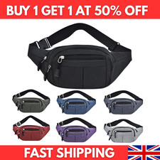 Men Women Waist Bum Bag Fanny Pack Travel Holiday Money Belt Zip Pouch Wallet