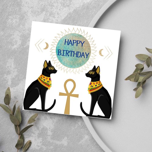 Egyptian sphinx birthday card - sphinx,