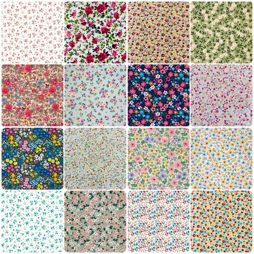 Floral poly cotton fabric - floral,