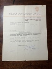 1944 Kingston Confectionery Co Ltd Leicester WW2 Business Letter Anstey Lane