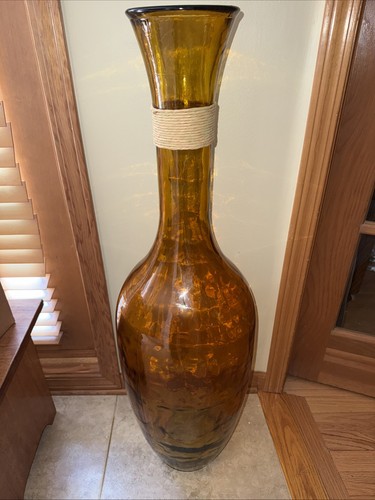 Amber yellow art glass massive - amber,