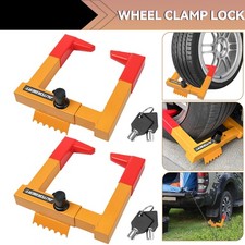 2Pc Heavy Duty Wheel Clamp Anti Theft Tire Lock Car Caravan Security Van Trailer