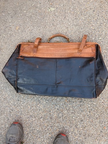 Vintage leather holdall bag - leather,