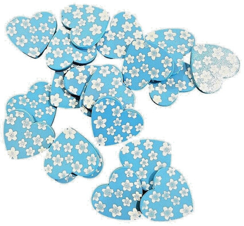 Blue wooden hearts with - wooden,