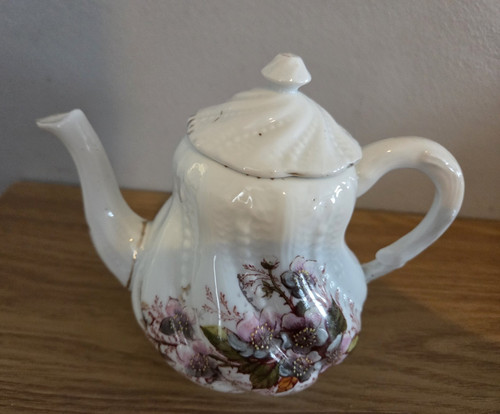 Vintage white glossy ceramic - glossy,