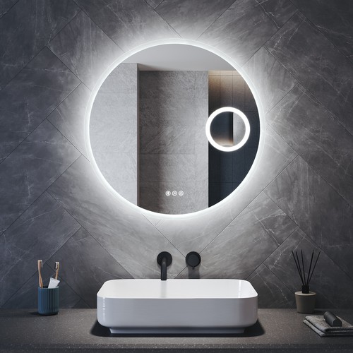 Round led bathroom mirror - round,