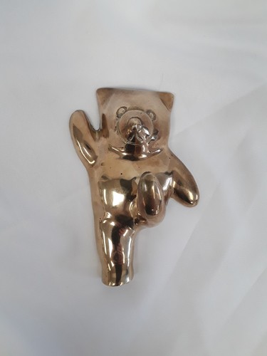 Vintage brass teddy bear - brass,