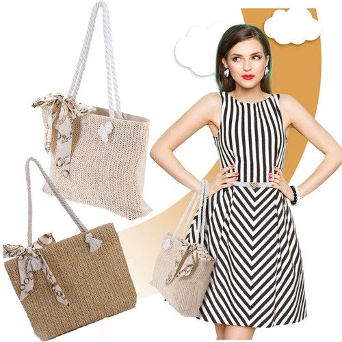 Women straw tote shoulder bag - tote,