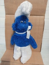 Large Vintage Smurf Plush Blue