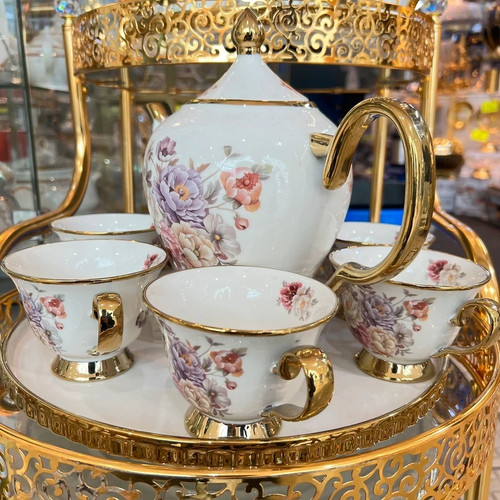 Floral cups teapot - floral,