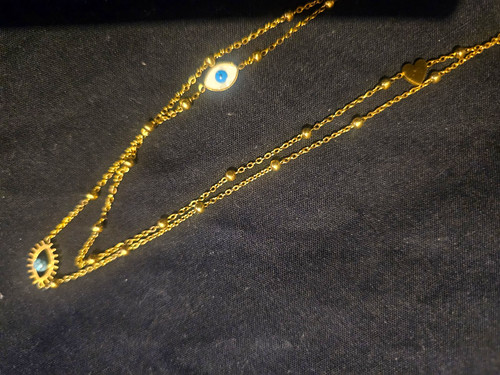 Yellow gold plated evil eye - yellow,