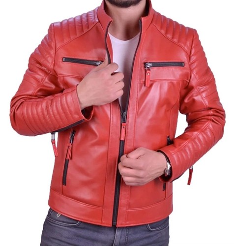 Mens red sheepskin genuine - red,