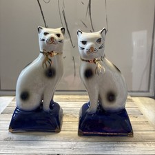 Antique Pottery Cat Porcelain
