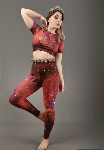 Space galaxy leggings - leggings, velour