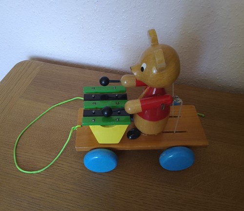 Vintage pull along wooden - pull, toy