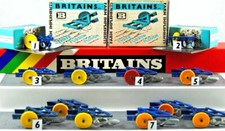 1960* Various 1:32 BRITAINS 9530 Three FURROW PLOUGH 4 FARM Tractors VGC To MINT
