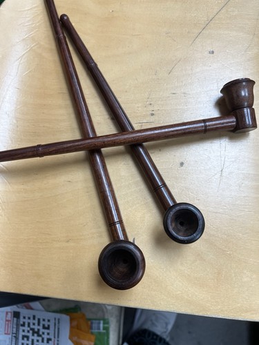 Long natural wood - long, carved