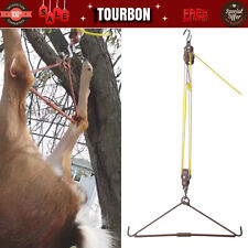 TOURBON Gear Gambrel & Pulley Hoist Hunting Deer Stalking Game Elk Hanger 440lbs