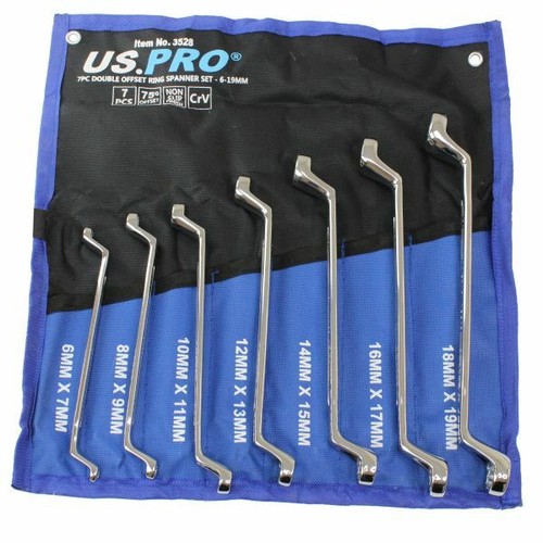 7pc offset ring spanner - offset, set