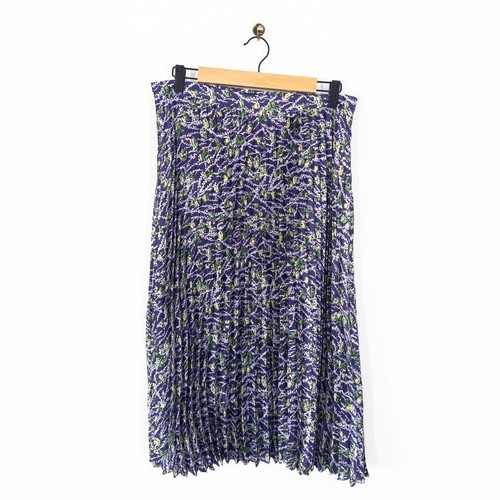 Purple floral pleated midi - floral,