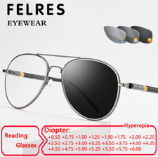 Metal Oval Photochromic Reading Glasses Men Fashion Classic Outdoor Sunglasses