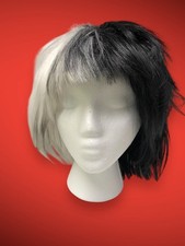 Costume Wig Half Black & White Anime Cosplay Halloween Costume Cruella Hair