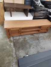 Large Media Unit Solid Oak
