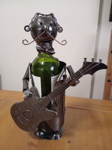 Guitarist metal wine bottle - wine,
