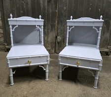 Pair Of Vintage Blue Painted