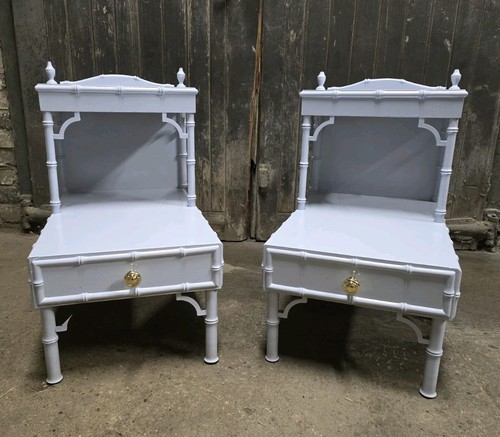Pair vintage blue - of, painted