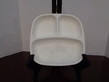 RE-PLAY Toddler Kids Divided 3-Section Plate White